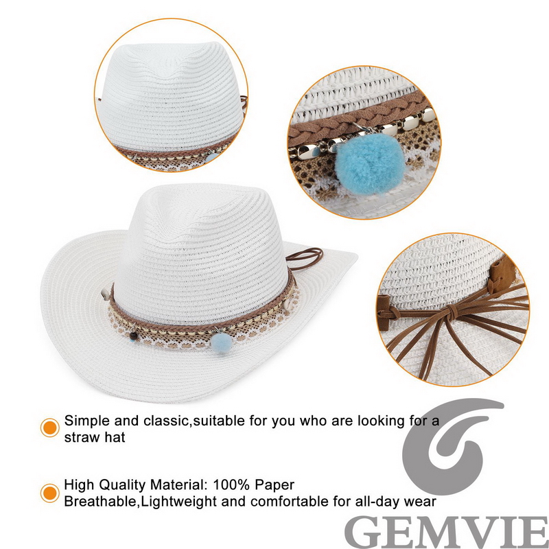 GEMVIE 4 Color Retro Outdoor S - đánh giá và giá Cowboy Hat Straw