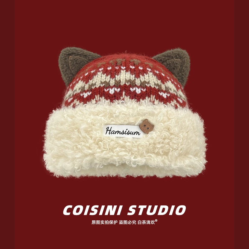 Women‘s Beanie Hat with Cute C - đánh giá và giá Beanie Cuffed Knit