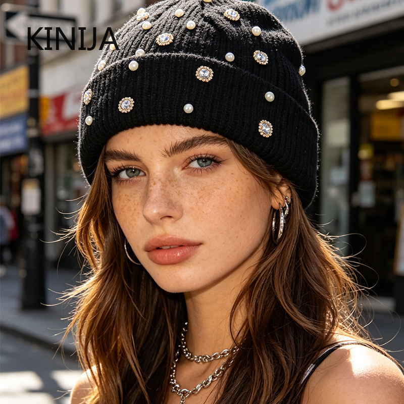 Winter Knit Beanie Hat Pearl R - đánh giá và giá Beanie Cuffed Knit