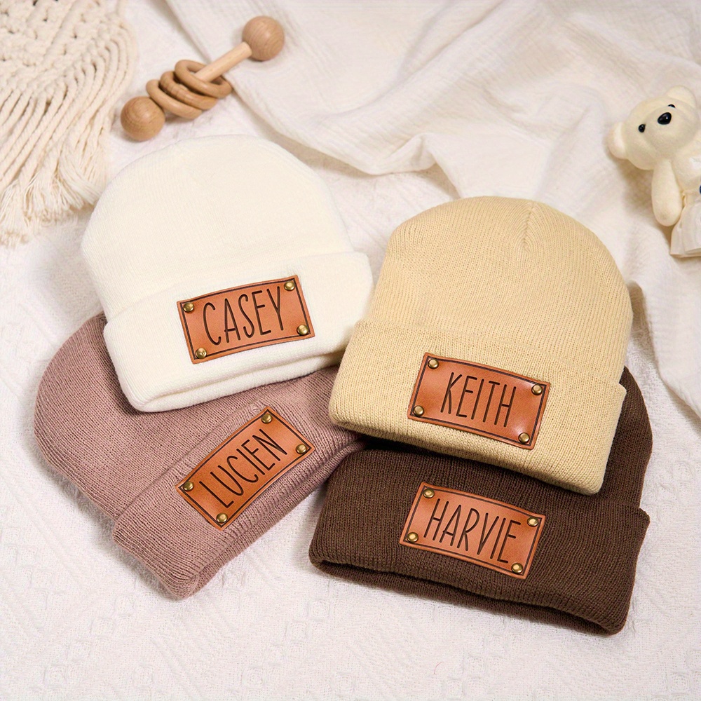 Custom Leather Patch Beanie Cu - đánh giá và giá Beanie Cuffed Knit