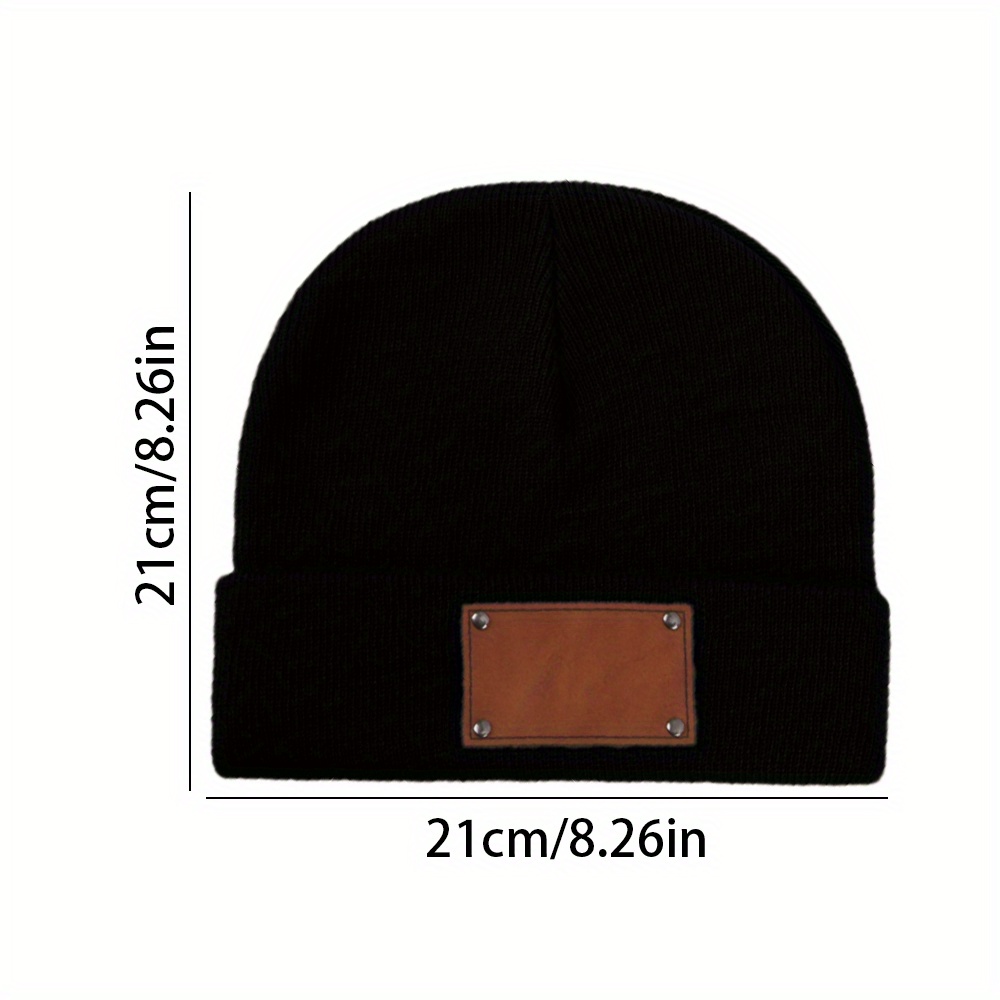 Custom Name Leather Label Knit - đánh giá và giá Beanie Cuffed Knit